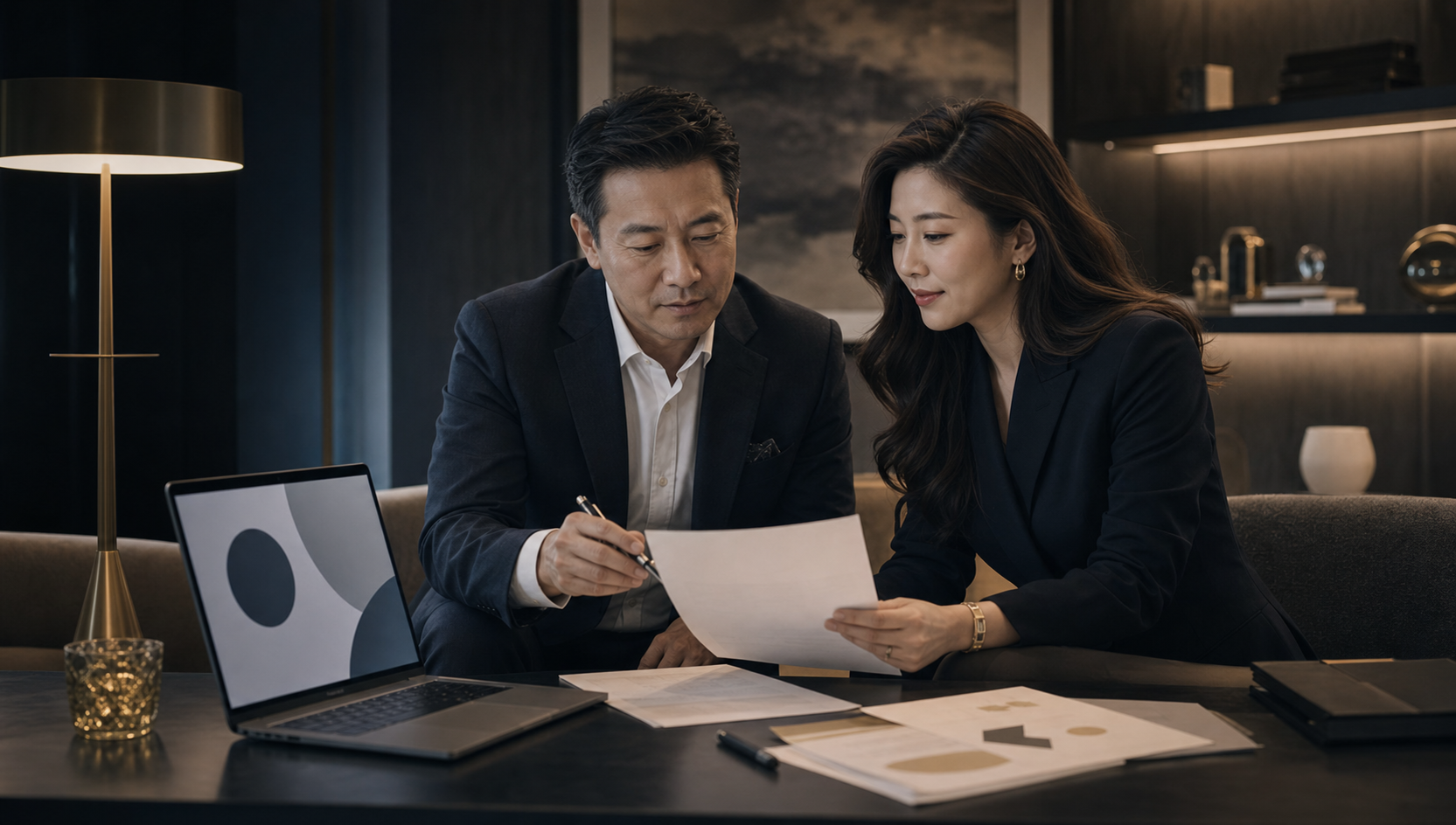 개인 맞춤 영어 학습 전략을 함께 검토하는 장면